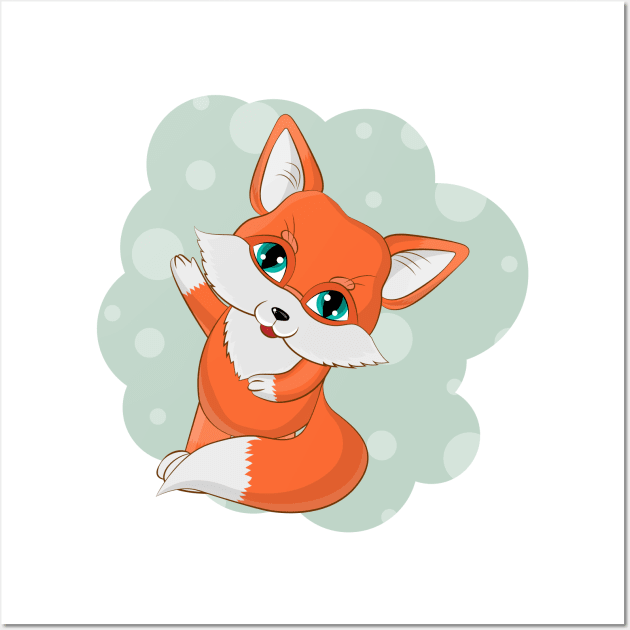 Сute orange fox Wall Art by Eduard Litvinov